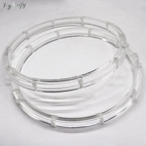 Transparent 14 inch 10 hole acrylic snare drum hoop drum rim 1 pair, for 14 inch snare drum