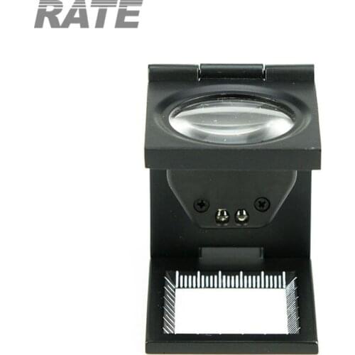 Wholesale 8x Illumination Foldable Scale Magnifier Linen Tester Fabric Magnifying Glass with 2 LED Lights