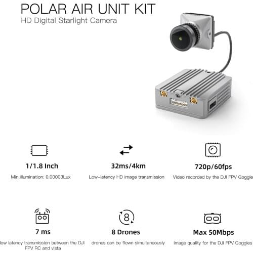 Origin Caddx FPV Polar Air Unit Starlight Digital Image Transmission system with Camera for DJI FPV Goggles V2 Remote Controller