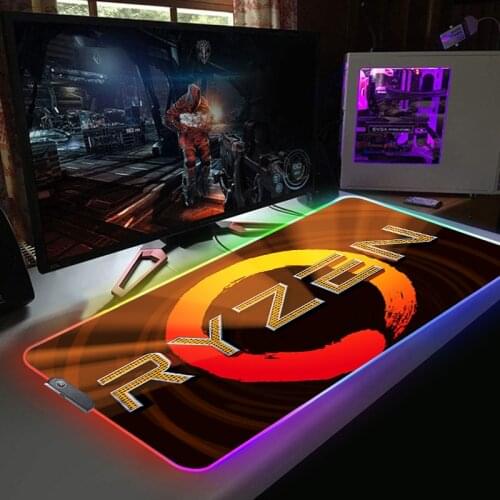 RYZEN Logo Hot Pad for RGB Mouse PC Gamer Cabinet Gamers Accessories Deskpad Mousepad Company LED Pad on the Table Non-slip Mat