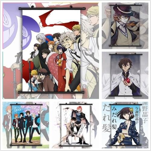 Bungou Stray Dogs Dazai Chuuya Atsushi Anime manga wall Poster Scroll