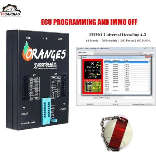 Orange 5 Orange5 Programmer V1.36 and IMMO Universal Decoding 4.5 IMMO off Software 2 in 1 for Ecu Programming and Immo off