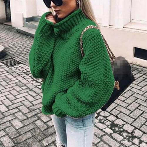 Turtelneck Pullovers 2021 Autumn Women Casual Loose Long Sleeve Sweaters Winter Woman Thicken Warm Knitted Sweaters