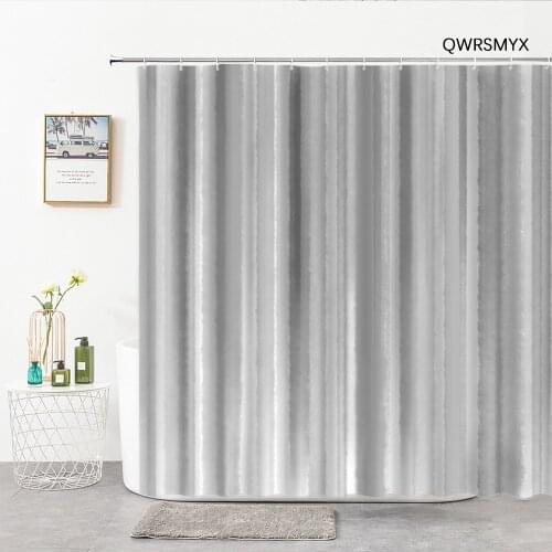 Grey Striped Shower Curtains Modern Simplicity Bathroom Curtain Hook Home Toilet Decor Door Curtain Bathroom Products Accessory