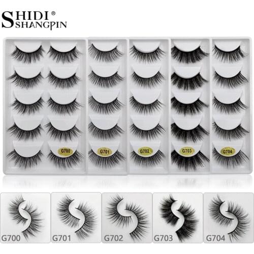 SHIDISHANGPIN Mink Lashes 3D Mink Eyelashes Beauty Thick Long Fake Eye Lashes Makeup Maquiagem Cilios Mink False Eyelashes G7
