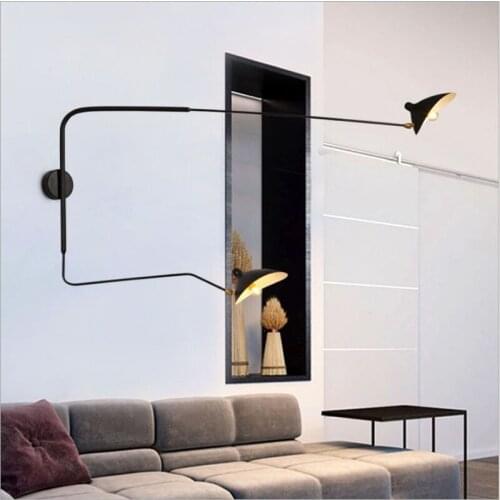 Retro Loft industrial Vintage wall lamps bedside metal French Designer Rotating sconce wall lights home decorating lighting