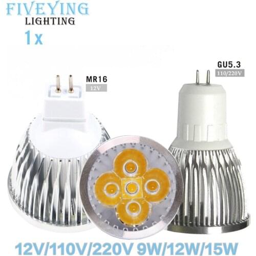 Energy High Power LED Spot Bulbs Dimmable Light MR16 12V 9W 12W 15W LED lamp light GU5.3 110-240V led Spotlight