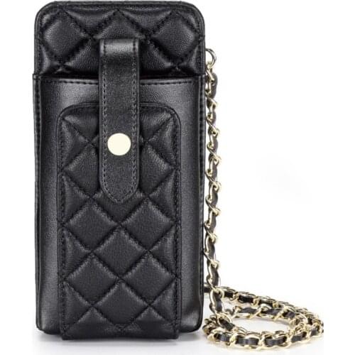 High Quality Diamond Lattice Phone Bag genuine Leather Travel Portable Shoulder Bag Ladies Crossbody Bag Fashion Messenger Bag