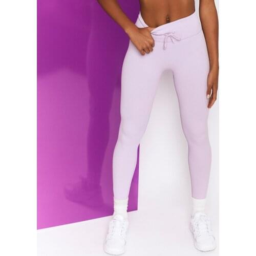 New Threaded Sport Pants Womens High Waist Drawstring Leggings Sweatpants Gym Pants Workout Push Up Leggings Seamless Tights