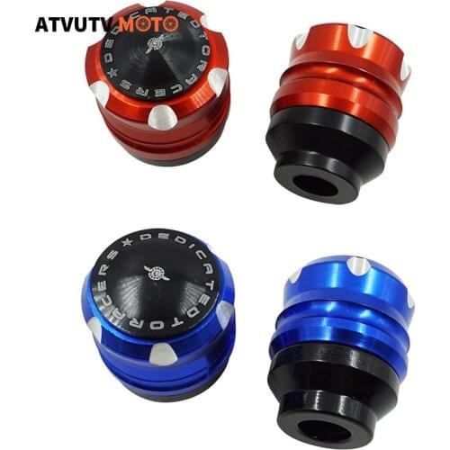 1Pair 14mm CNC Motorcycle Scooters Shock Absorption Cup Drop Front Fork Frame Sliders Crash Pad For Yamaha Honda Suzuki