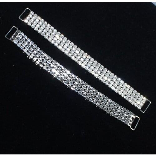 10pcs 4 rows of silver Metal ChainBuckles Crystal Rhinestone Bikini Connectors/Buckle Bikini Accessories#BN002