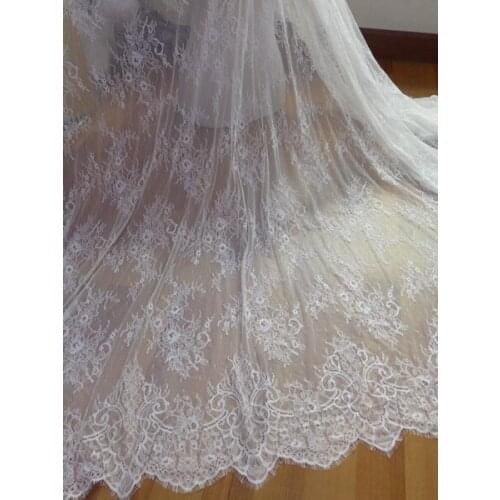 3 Meters/Lot Classical Fashion Elegant Soft Eyelash Lace Fabric Lace Tulle Net Lace Mosquito Net White