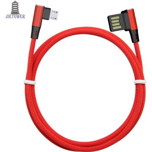 300pcs L Micro USB Cable 5V 2A Alloy 90 Degree USB cable for Samsung/Xiaomi/360/Huawei/HTC Android 2A 1m Fast Charge wholesale
