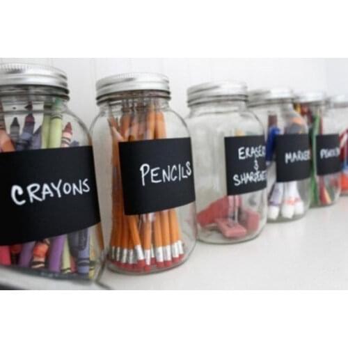 36pcs Large Size 6x9cm Chalkboard Blackboard Sticker Craft Kitchen Jars Organizer Labels Chalkboard Chalk Board Sticker