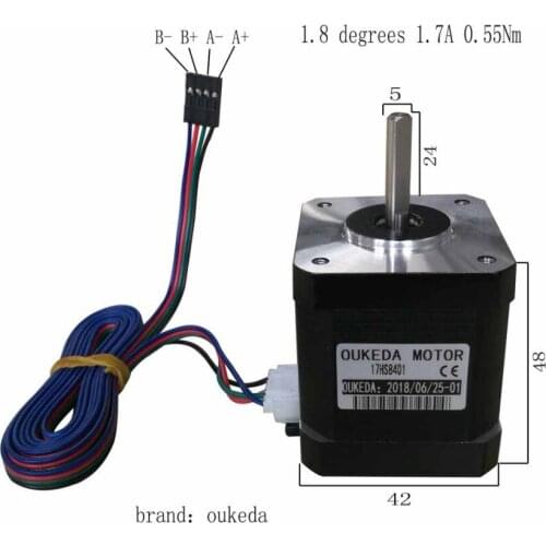 4-lead 17HS8401 Nema 17 Stepper Motor 42 motor 17HS8401 1.8A CE CNC Laser and 3D printer