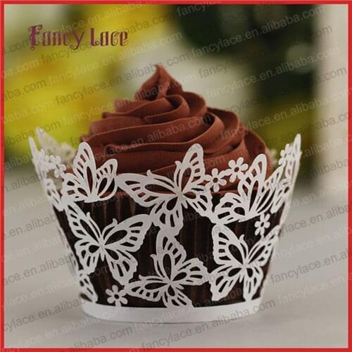 50pcs Laser Butterfly Paper Cake Liners Party Table Decorations Cupcake Lase Fondant Cakes Cupcake Wrapers Supplies