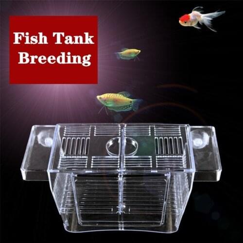 Aquarium Breeder Box Fish Tank Hatchery Incubator Acrylic Fish Isolation Box with Suction Cups for Small Baby Fishes Shrimp