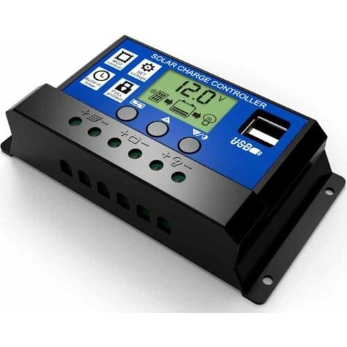 ALLMEJORES 12V 24V 20A Auto Solar charger controller PMW LCD Diaplay Dual USB High Quality Solar Controller 2pcs/Lot