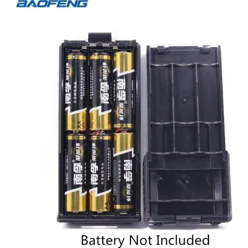 Baofeng UV-5R Battery Case 6xAA Shell Black For Baofeng UV-5R DM-5R Plus Series FM Transceiver Walkie Talkie Two Way Radio UV5R