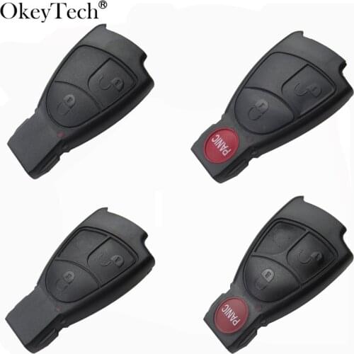 OkeyTech Remote Key Shell Case Cover For Mercedes Benz C B E Class W203 W211 W204 YU BN CLS CLK Replacement 2 3 4 Buttons