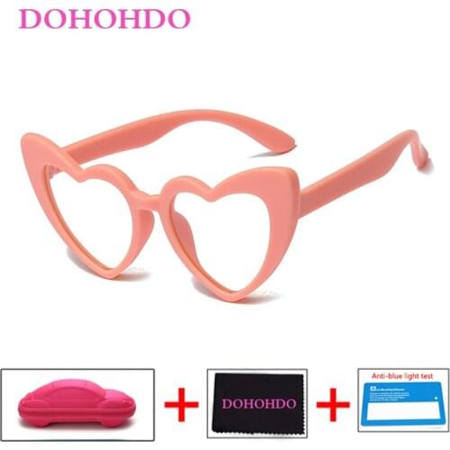 Kids Heart Shaped Anti-blue Light Glasses TR90 Children Boy Girls Computer Transparent Anti Reflective Eyeglasses Lunette De Vue