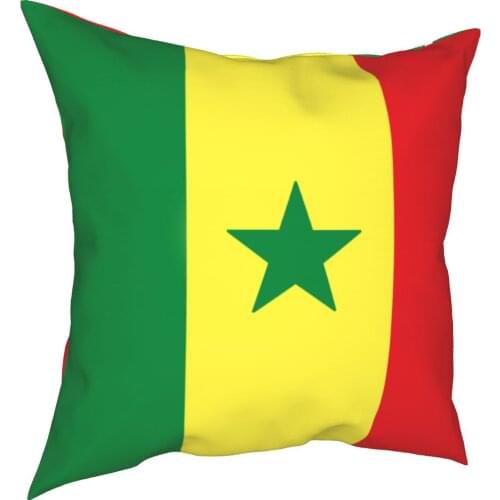 The Flag Of Senegal Pillowcase Polyester Cushion Cover Decor Senegal Flag Throw Pillow Case Cover Car Zipper 18