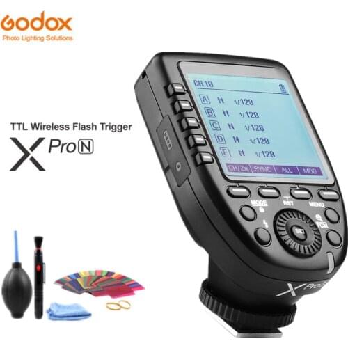 Godox Xpro-N 32 Channels 2.4G TTL Wireless Flash Trigger 1/8000s HSS X system with LCD Screen Transmitter For Nikon DSLR