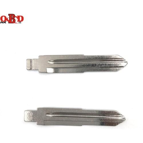 HKOBDII 10 pcs/lot Metal Blank Uncut Flip KD Remote Key Blade Type 44# for Chery Elegant
