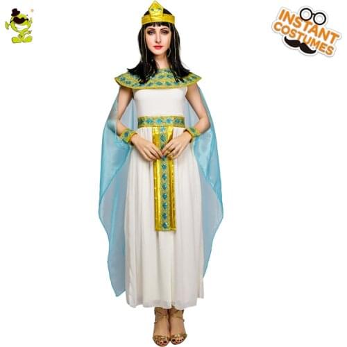 Ladies Egyptian Queen of the Nile Cleopatra Costume Adults Sexy Egypt Cleopatra Role Play Fancy Outfit for Carnival Party