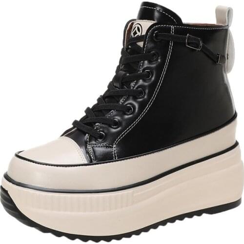 Winter Heighten Women Shoes Brand Designer Fashionable Thick Bottom Casual Shoes Plush For Warmth High Top Sneakers Mujer