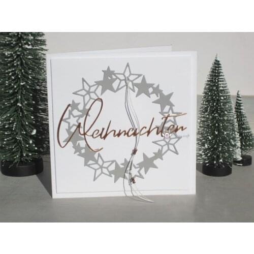 Mmao Crafts Metal Steel Cutting Dies New German christmas letter Stencil For DIY Scrapbooking Paper/photo Cards Embossing Dies