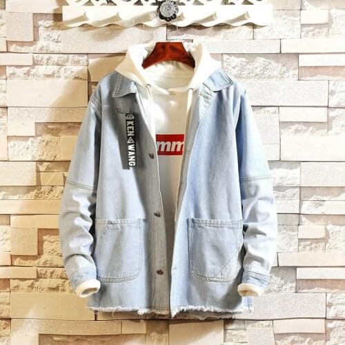 2020 New Arrival Autumn Winter Jean Jacket Men Loose Fashion Casual Jeans Turn-down Collar Single Breasted Size M L XL 2XL 3XL