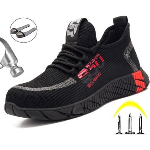 Men Work Safety Shoes Steel Toe Cap Anti Smashing Work Boots Indestructible Shoes For Men Anti Puncture Construction Safety Boot