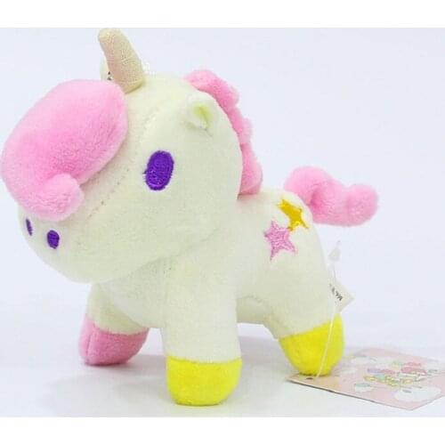 New 12CM Colorful Unicorn Plush Toy Pendant Keychain Stuffed Animal Plush Keychains Small Pendant Bag Accessories Toys Store