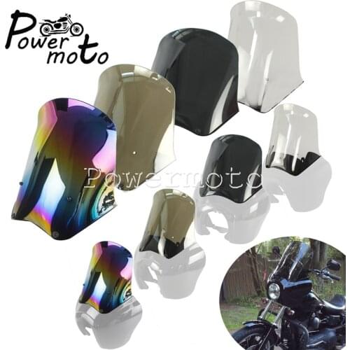 For Dyna Sport Fairing 15" Replace Windshield Street Bob Wide Glide Fairing Wind Screen For Harley Dyna Touring Bobber FXR Smoke