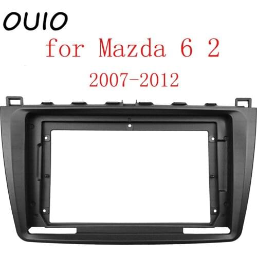 OUIO 9 inch car dashboard Double Din DVD frame decoration kit dashboard panel suitable for Mazda 6 2 2007-2012 frame