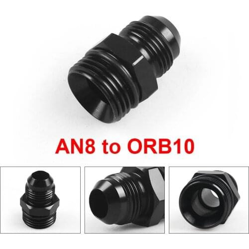 Male Adapter Fitting ORB-10 O-ring Boss AN10 10AN to AN8 8AN Black TT101908