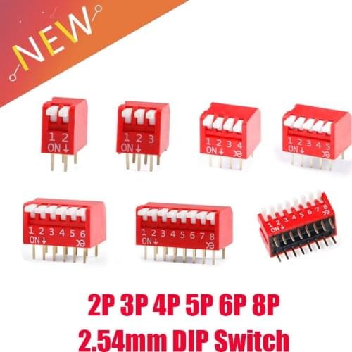 2.54mm RED DIP side dial toggle coding switch touch ON/OFF DP 2P 3P 4P 5P 6P 8P DP-02P DP-06P DP-08P DP-4P DP-5P DP-3P