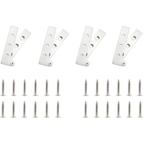1.5mm Pivot Hinge Door Pivot Hinges, 4 PCS Heavy Duty Stainless Steel Hinges for Revolving Wood Glass Alloy Doors with Screws