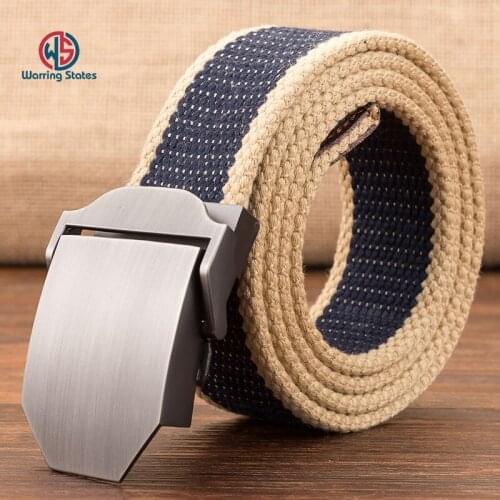 [Warring States]Top quality Unisex tactical belt 3.5cm wide canvas belt casual outdoor alloy automatic buckle men belt 110-140cm