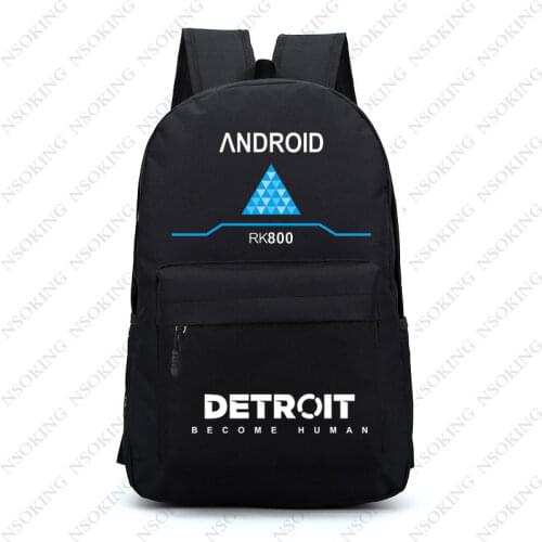 2018 Detroit: Become Human backpack men women Connor School travel Bags Cute Black Shoulder Bag