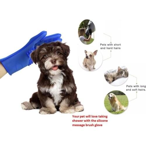 Silicone Dog Pet Brush Glove Comb Deshedding Pet Grooming Supply Hair Remover Massage Gloves Dog Bath Cat cleaning Gloves