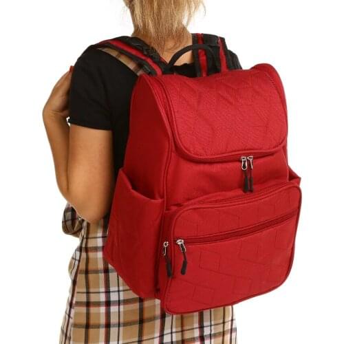 Mother Baby Back And Nursing Bag Special Quilted Patterned Fabric In The Dimensions Of 38x26x15 Cm