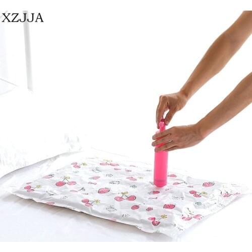 XZJJA Cartoon Vaccum Compressed Storage Bag Clothes Quilt Foldable Bag Extra Large Seal Package Organizer Saving Wardrobe Space