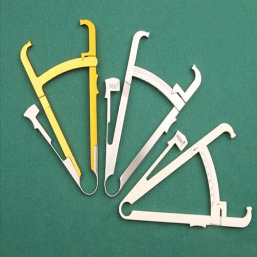 Fat caliper skin fold thickness gauge body fat measuring instrument gold stainless steel measuring clip body fat meter fat clip