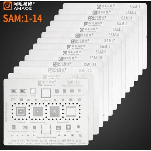BGA reballing stencil template for Samsung A10-A70 S10 S9/S8/S7/S6 S5 A3/A5/A7 A9 C9 C7/J3/J5 J610 J100H /J2/J320F J720 A305