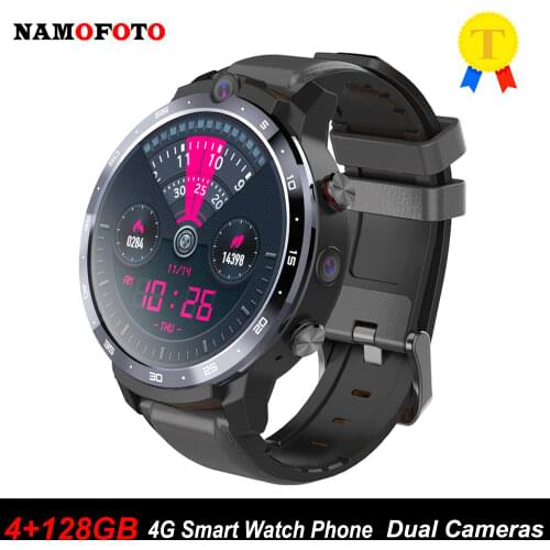 4GB 128GB New Smart Watch 4G Network Lte MT6739 Quadcore 1.25GHz 900mAh Free Gift Power Bank GPS Dual Cameras Sports Smartwatch