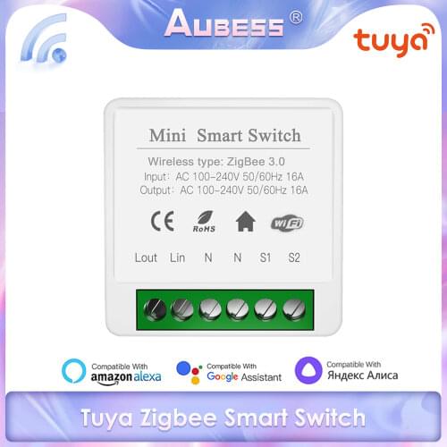 Tuya Zigbee Smart Switch 10A/ 16A Wireless Relay Module Support 2 Way Control Voice Timer Work With Smart Life Alexa Google Home