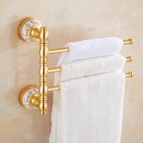 Towel Bar Rotating Towel Rack Bathroom Kitchen Wall-mounted Towel Polished Rack Holder Hardware Accessory