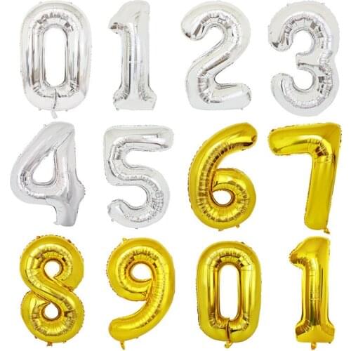 40-inch digital balloon golden silver aluminum foil balloon holiday event birthday party decoration arrangement balloon